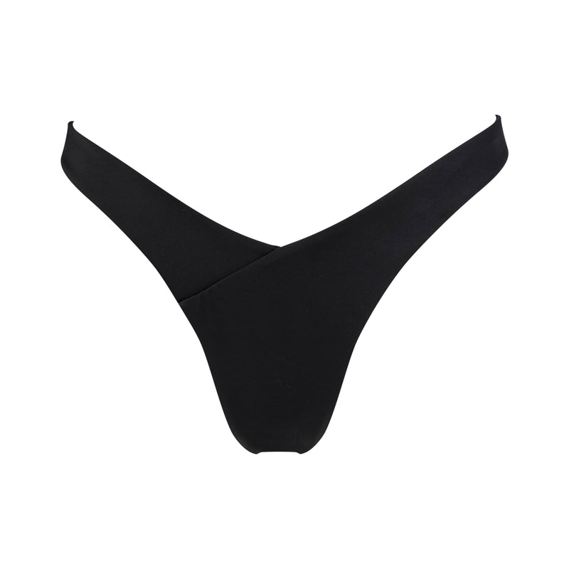 Black Seamless Detail Bikini Bottoms
